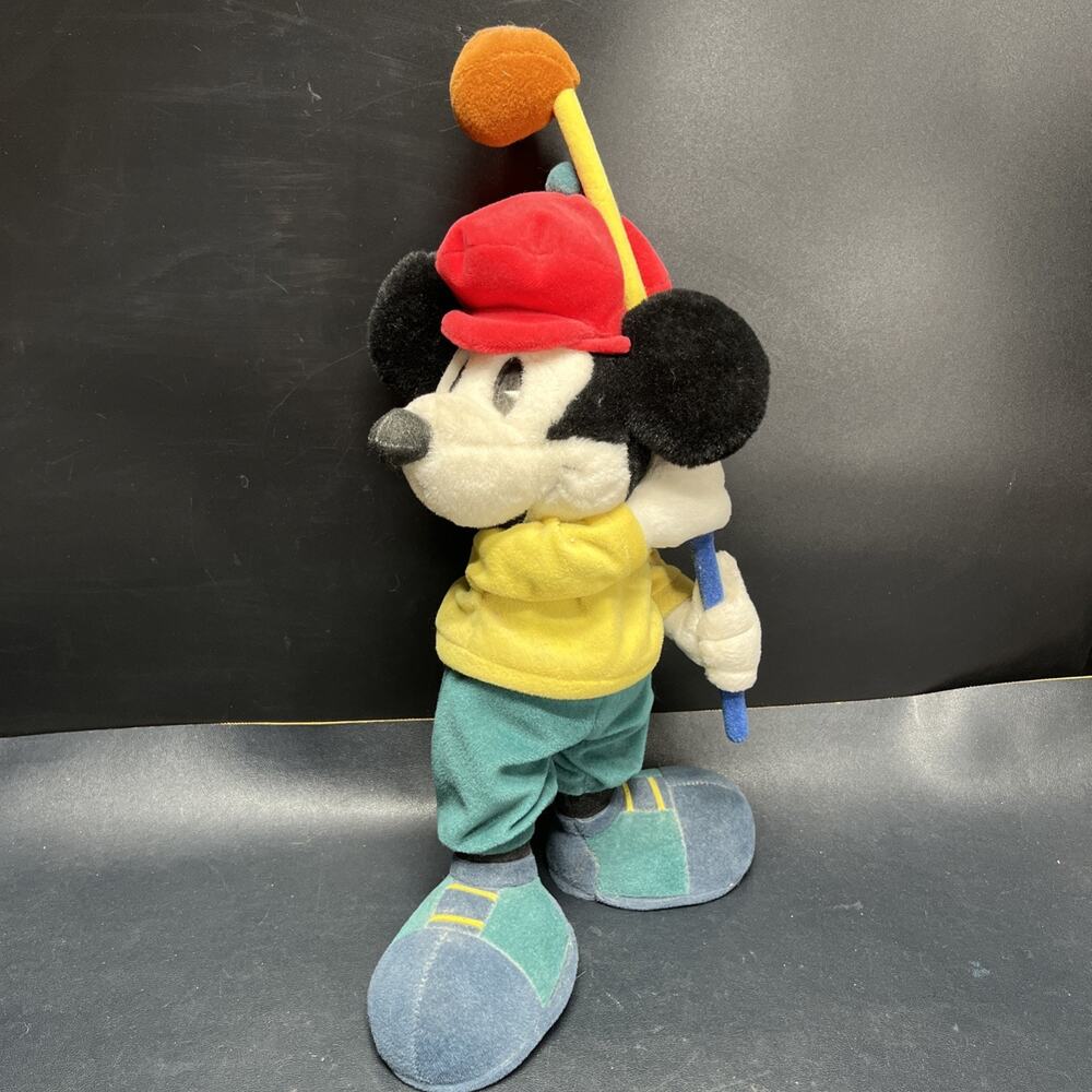 Vintage Mickey Mouse 14” Golfer Plush 1990s Retro Disney Collectible